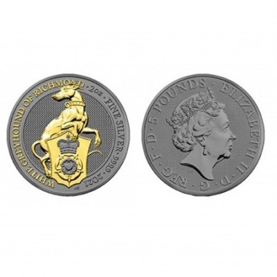 2 OZ WHITE GREYHOUND OF RICHMOND 2021- stříbrná mince
