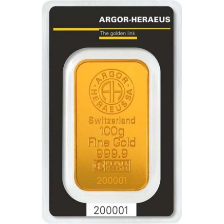 Argor-Heraeus investiční zlatý slitek 100 Gramů